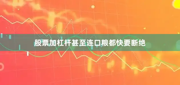 股票加杠杆甚至连口粮都快要断绝